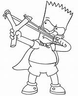Bart And Slingshot Coloring Page  Free Printable Pages sketch template