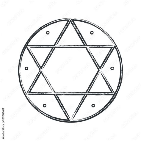 Vector magical symbol: Hexagram, Seal of Solomon. The signet ring attributed to King Solomon in ...