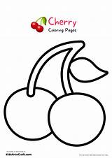 Cherry Coloring Kids Printable Pages Fruits Drawing Pacman Cherries  sketch template