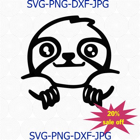 Cute Sloth SVG, Sloth Clipart, Sloth Png Cut File for Cricut - Inspire Uplift