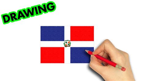 how to draw Dominican Republic flag | Art Therapy - YouTube