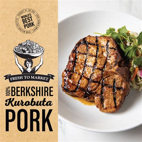 Fresh to Market 100% Berkshire Kurobuta Pork text with grilled pork chop - Nugget Markets Video