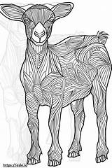 American Pygmy Goat Friendly coloring Page sketch template