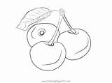 Cherry 1 Coloring Page For Kids  Free Printable Pages sketch template
