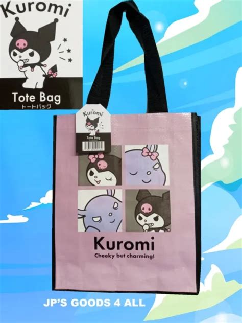 KUROMI SANIRO REUSABLE Shopping Bag Tote Small Daiso Japan NWT Purple ...