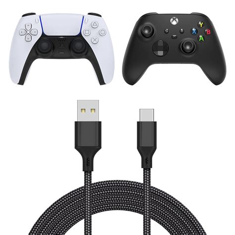 Buy Charging Cable for Xbox Series/ PS5 Controller, Replacement USB C Cord Nylon Braided Long ...