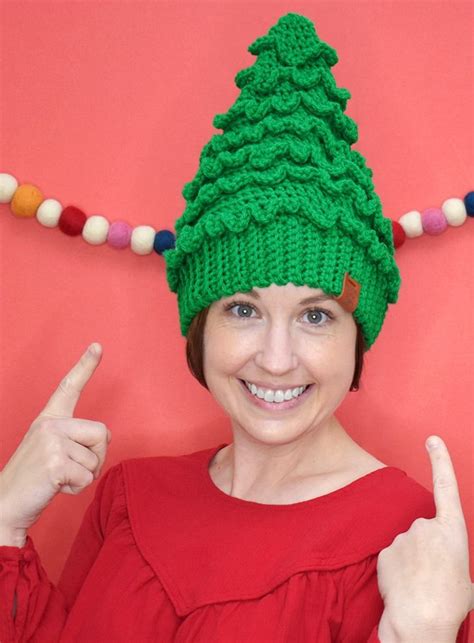 Crochet Christmas Tree Hats Free Pattern | Crochet christmas hats ...