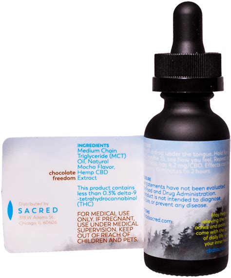 Extra Strength Wellness CBD Tincture: Chocolate Freedom - Sacred Essentials™ CBD