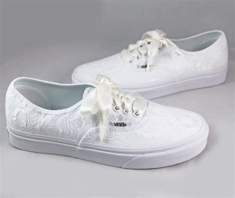 Lace Bridal Vans Rose Lace --Lace Vans -- Wedding Tennis shoes - Wedding Vans