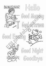 Greetings  Colouring ESL Worksheet By Monivieira sketch template