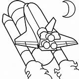 A Space Shuttle Powered By Rocket Booster Coloring Page  Kids Play Color sketch template