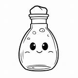 Kawaii Bottle Coloring Page That Has Funny Faces Outline Sketch Drawing  sketch template