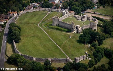 aeroengland | aerial photograph of Pevensey Castle East Sussex, England UK