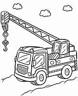 Print coloring Page With crane Truck sketch template