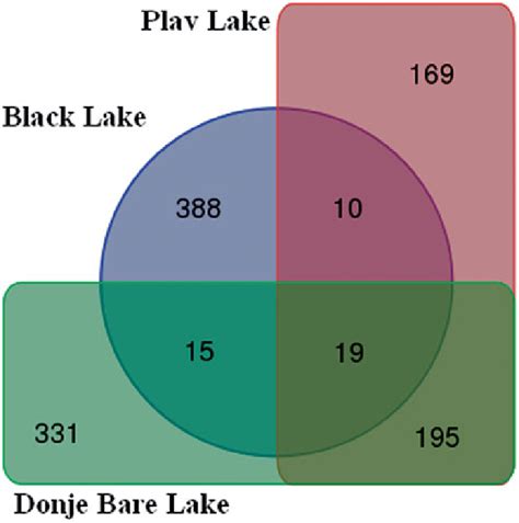 Venn diagram demonstrating the comparison of 16S rDNA metagenomes ...