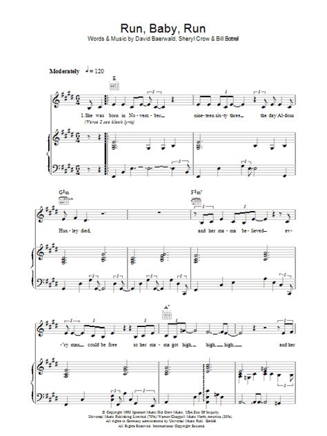 Run, Baby, Run | Sheet Music Direct