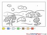 Coloring Pages Village Cottage House Houses Printable Kids Color  sketch template