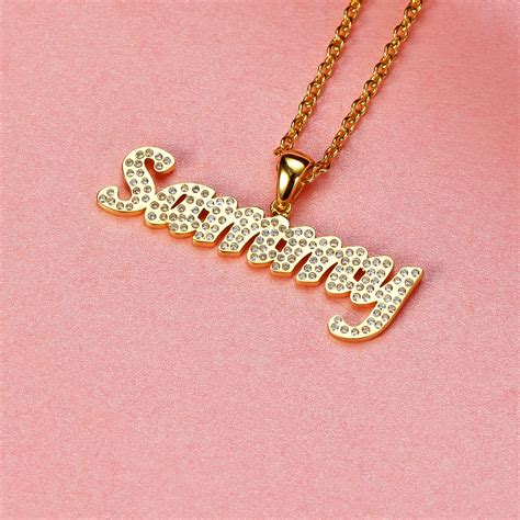 18K Gold Plated Personalized Diamonds Name Necklace – Silviax