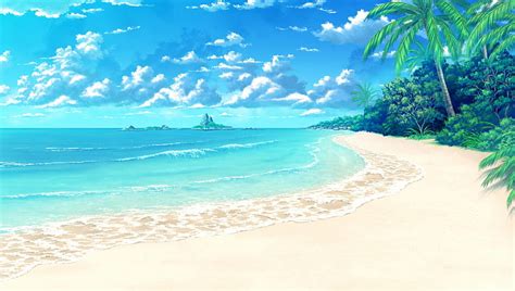 Beach, scenic cg, bonito, sea, sweet, nice, sand, anime, beauty, scenery, realistic, HD ...