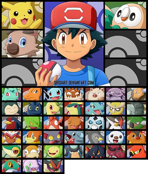 Ash's Pokemon (not including released) | Pokemon, Pokemon teams, Ash pokemon