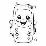 Cute Cellphone Coloring Page Outline Sketch Drawing Vector Cell Phone  sketch template