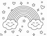 Rainbow Coloring Pages Printable Kids Sheets Nature Cute Spring  sketch template