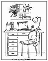 Desk Coloring Pages Free PDF Printables  Sheets For Kids sketch template