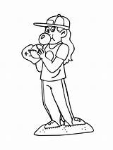 Softball Pitcher Coloring Pages  Nation sketch template