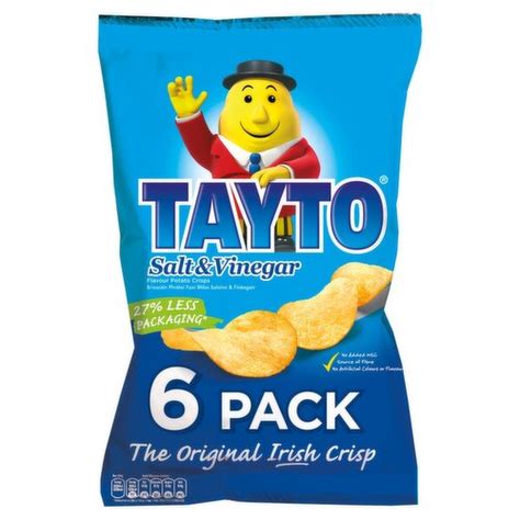 Tayto Salt & Vinegar Crisps 6 Pack (150 g)