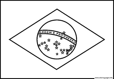 Brazil Flag For Kids Coloring Pages Printable