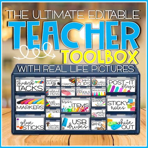 Editable Teacher Toolbox with Real Life Pictures • The Kinderhearted ...