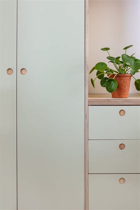 Custom Fronts/plywood kitchen/cabinet doors/painted kitchen/green kitchen/round handles/Ikea ...