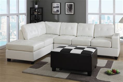 Microfiber And Leather Sectional Sleeper Sofa With Chaise And Storage ...