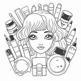 Makeup Coloring Pages PNG Transparent Images Free Download  Vector sketch template
