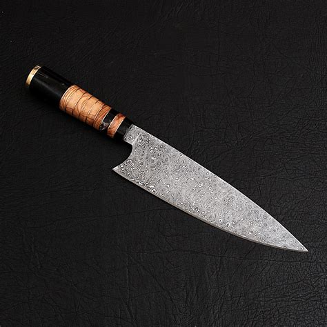 Damascus Kitchen Knife // 9843 - Black Forged Knives - Touch of Modern