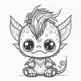 50 Adorable Creepy Monsters Coloring Book For Adults And  Etsy sketch template