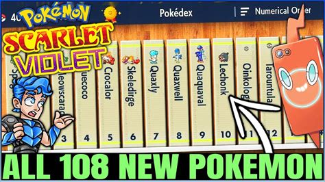 ALL 108 New Pokemon in Scarlet & Violet - Complete Full Paldea Pokedex & Gen 9 Breakdown! - YouTube