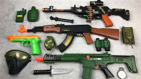 Army Toy Guns Box of Toys Military Weapons - YouTube