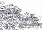 Korean Hanbok Coloring Page Pages sketch template