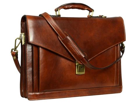 Dark Brown Premium Leather Briefcase - The Magus - Domini Leather