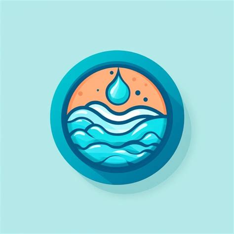 Premium AI Image | flat color water logo vector