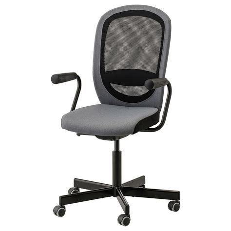 FLINTAN/NOMINELL office chair with armrests, grey | IKEA Indonesia