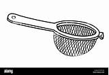 Hand Drawn Sketch Of Sieve Isolated Black And White Cartoon Vector  sketch template