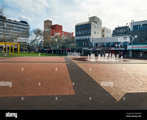 Water fountains in Garden Place Hamilton City New Zealand Stock Photo - Alamy