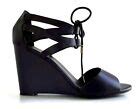 Modcloth "Espresso Your Love Wedge in Black" by Bamboo, Ankle Tie, Size 9, $50 | eBay