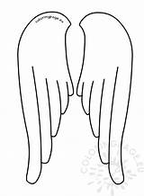 Printable Angel Wings Template Coloring Page Pages Diy  sketch template
