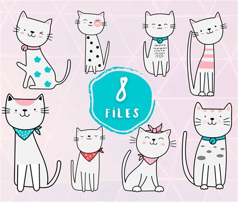 Cute Cartoon Cat SVG Bundle, Kitten Character EPS Set, Kitty Cat Digital Files Collection - Etsy