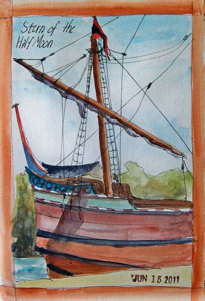 Hudson Valley Sketches - : The Half Moon --- Replica of Henry Hudson's Ship