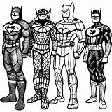 Superheroes Coloring Book · Creative Fabrica sketch template