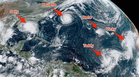 A shocking image from space shows a record 5 tropical cyclones in the ...